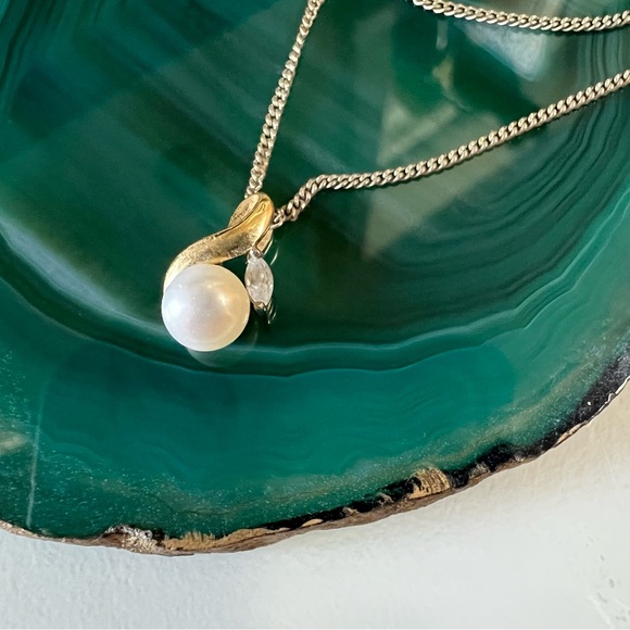 14k Gold & Pearl Antique Necklace - Picture 5 of 11